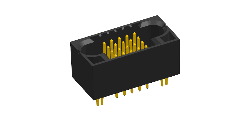 20P signal 2.54mm male seat 180-degree plug-in signal connector